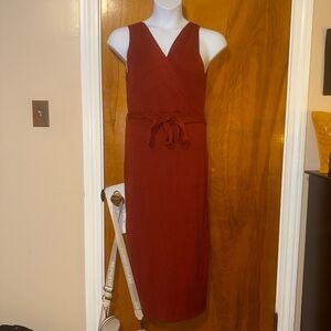 Chic Sleeveless Midi Dress - Deep Red